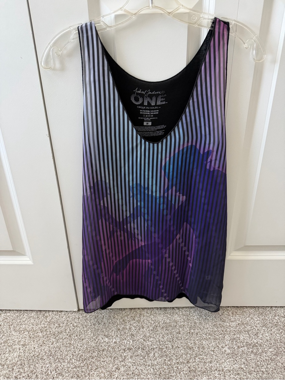 Michael Jackson ONE Cirque du Soleil Black/Purple Striped Tank Top Size M